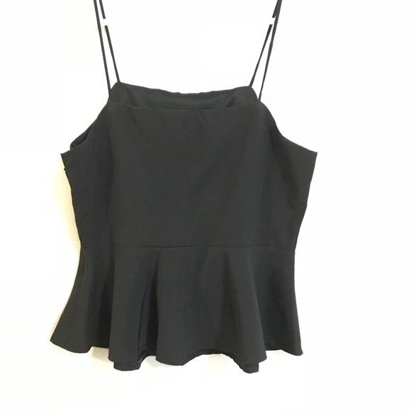 Cropped Black Peplum Top by Tobi - Picture 2 of 3